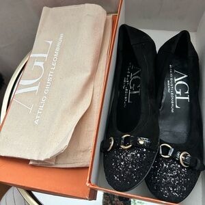 AGL glitter toe flats